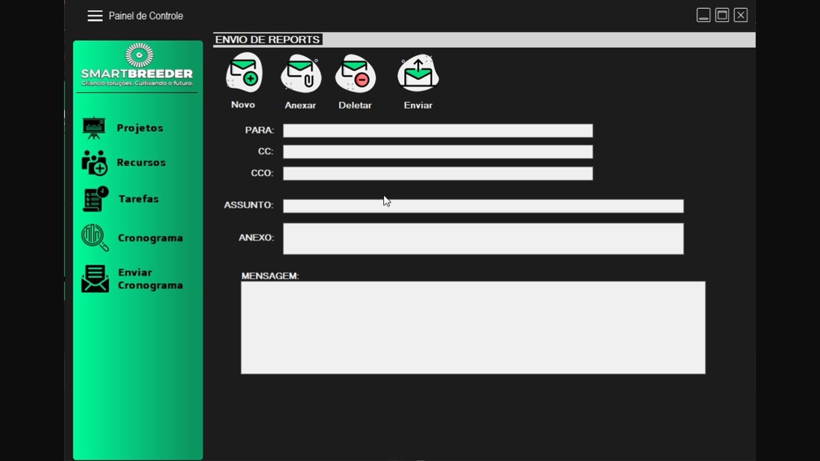 Envio do cronograma por e-mail