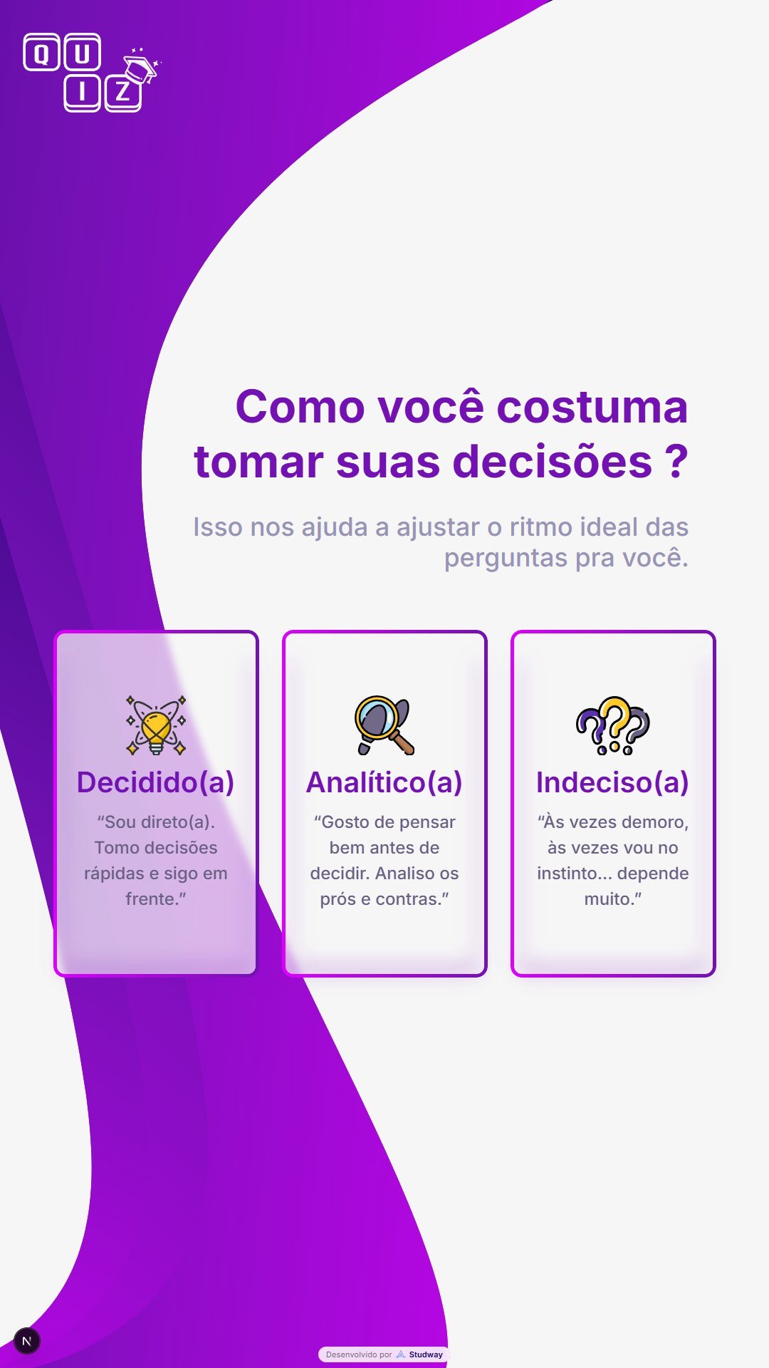 Calibragem de ritmo antes das perguntas